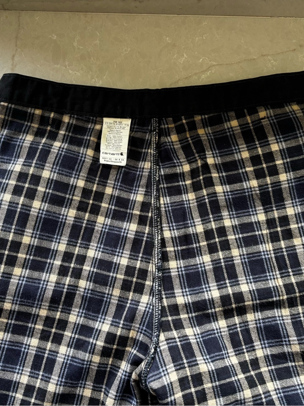 Carhartt 100071 Black Double Knee Flannel Lined Pants 36x34 Discontinued - Picture 11 of 14